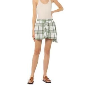 N21 tartan Mini skirt green and white size 8